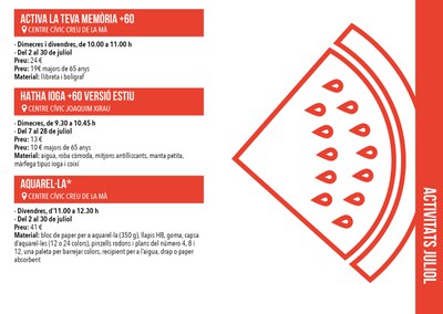 Activitats juliol 2