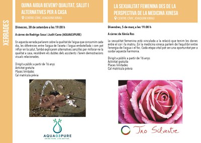 Xerrades en el Centre Cívic Joaquim Xirau 1